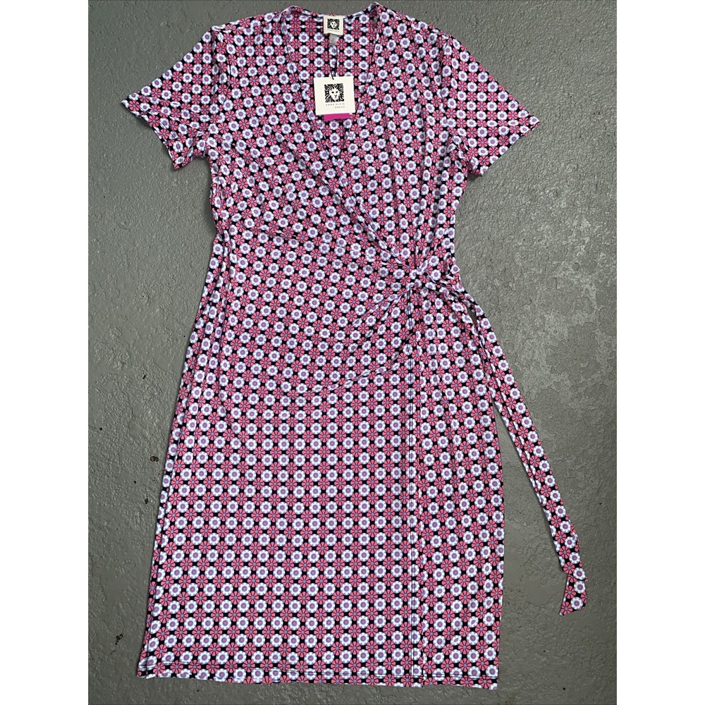 Anne Klein Pink and White Floral Midi Dress